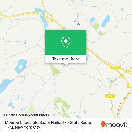 Mapa de Monroe Chocolate Spa & Nails, 475 State Route 17M