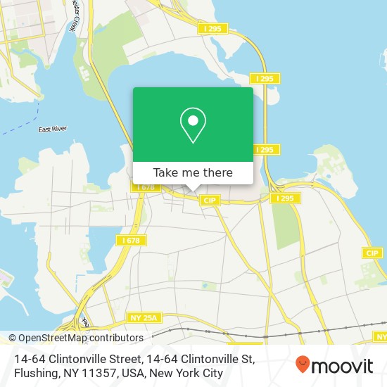 14-64 Clintonville Street, 14-64 Clintonville St, Flushing, NY 11357, USA map