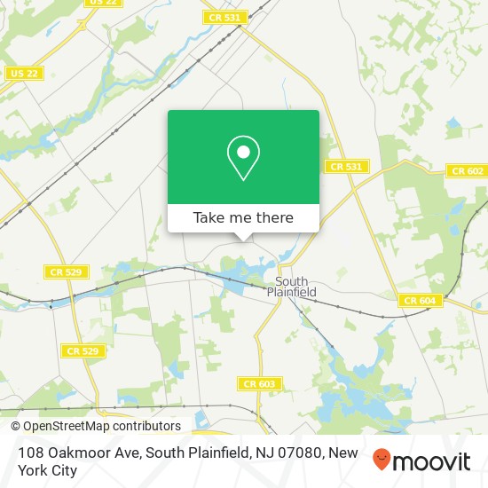 108 Oakmoor Ave, South Plainfield, NJ 07080 map