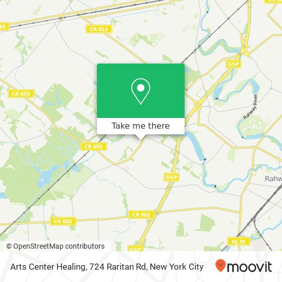 Mapa de Arts Center Healing, 724 Raritan Rd