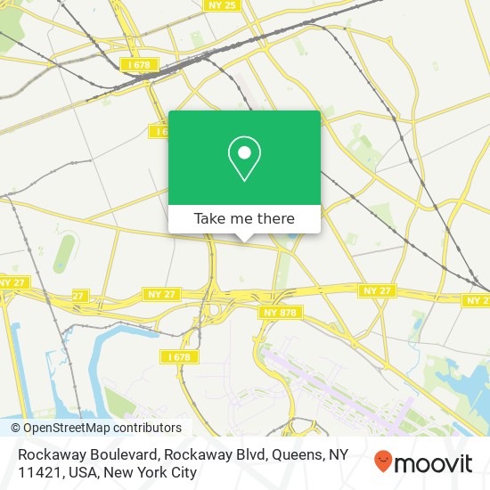 Mapa de Rockaway Boulevard, Rockaway Blvd, Queens, NY 11421, USA