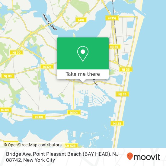 Mapa de Bridge Ave, Point Pleasant Beach (BAY HEAD), NJ 08742