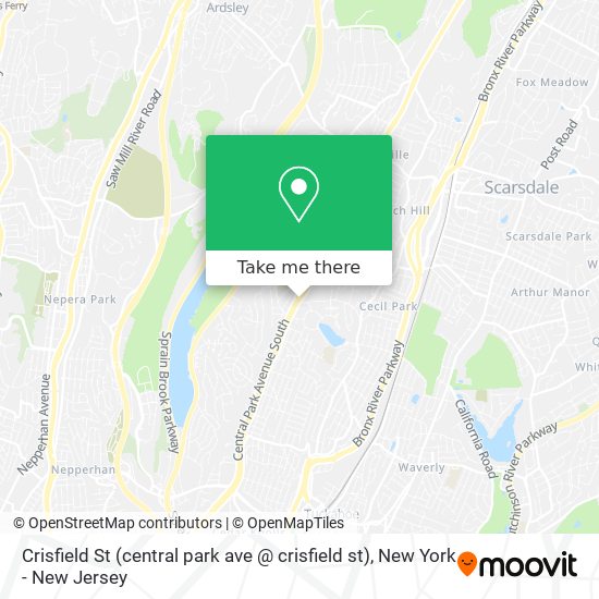Mapa de Crisfield St (central park ave @ crisfield st)