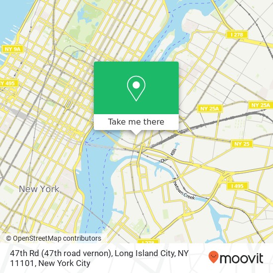 47th Rd (47th road vernon), Long Island City, NY 11101 map