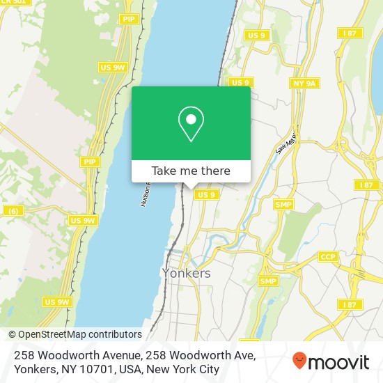 258 Woodworth Avenue, 258 Woodworth Ave, Yonkers, NY 10701, USA map