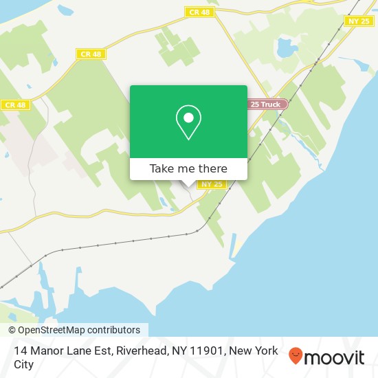 Mapa de 14 Manor Lane Est, Riverhead, NY 11901