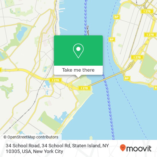 Mapa de 34 School Road, 34 School Rd, Staten Island, NY 10305, USA