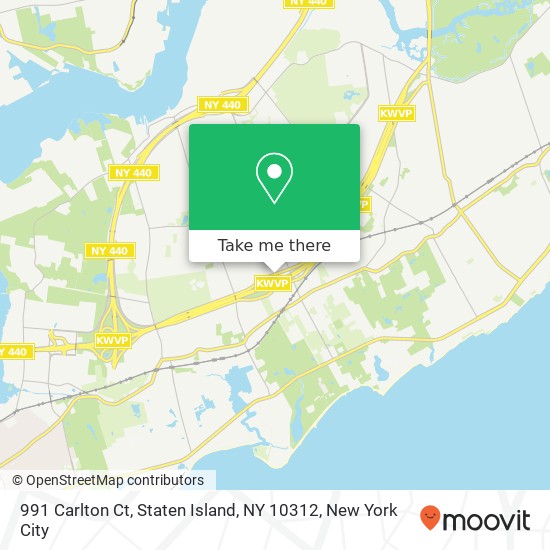 Mapa de 991 Carlton Ct, Staten Island, NY 10312
