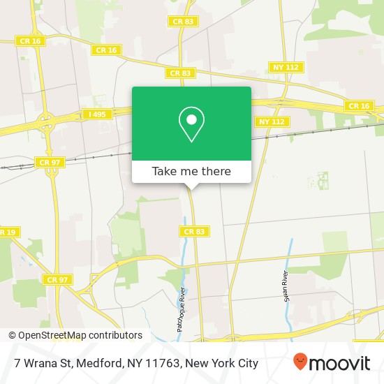 Mapa de 7 Wrana St, Medford, NY 11763