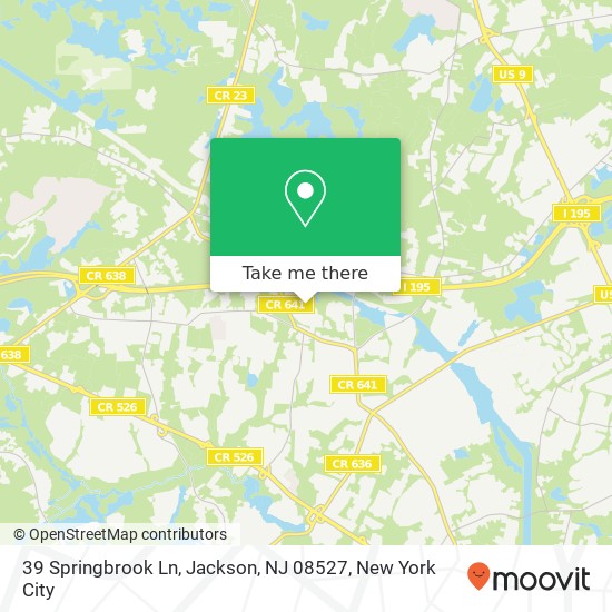 Mapa de 39 Springbrook Ln, Jackson, NJ 08527