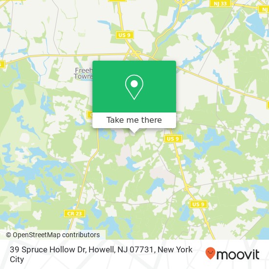 Mapa de 39 Spruce Hollow Dr, Howell, NJ 07731
