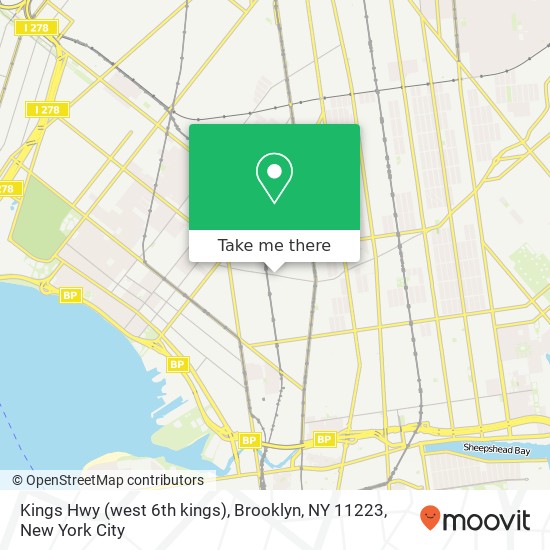 Mapa de Kings Hwy (west 6th kings), Brooklyn, NY 11223