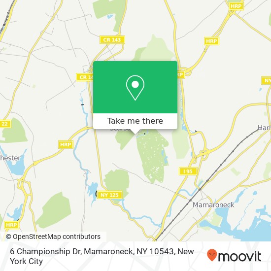Mapa de 6 Championship Dr, Mamaroneck, NY 10543