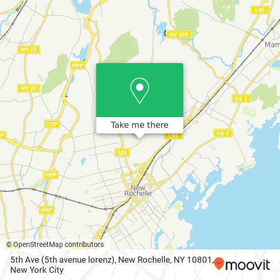Mapa de 5th Ave (5th avenue lorenz), New Rochelle, NY 10801