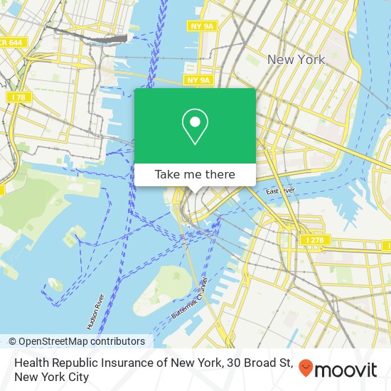 Health Republic Insurance of New York, 30 Broad St map