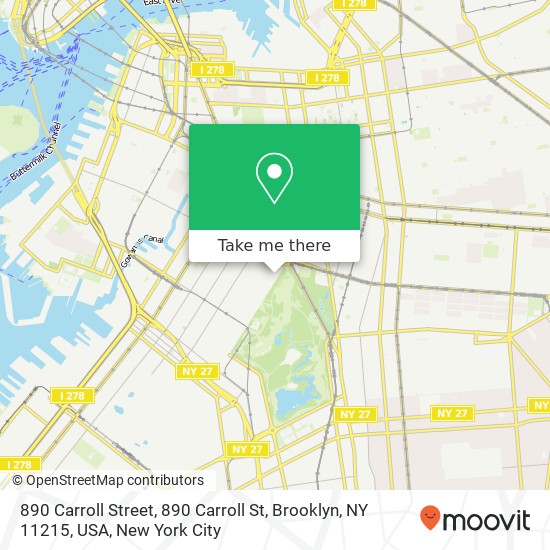 890 Carroll Street, 890 Carroll St, Brooklyn, NY 11215, USA map