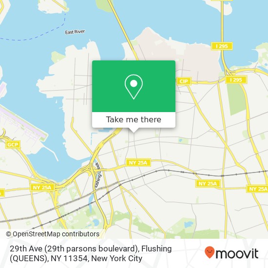 29th Ave (29th parsons boulevard), Flushing (QUEENS), NY 11354 map