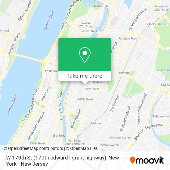 Mapa de W 170th St (170th edward l grant highway)