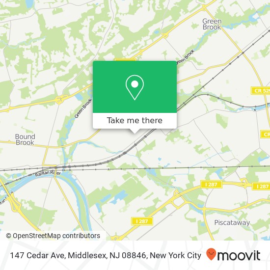 Mapa de 147 Cedar Ave, Middlesex, NJ 08846