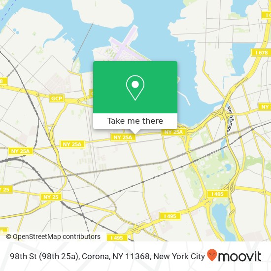 Mapa de 98th St (98th 25a), Corona, NY 11368