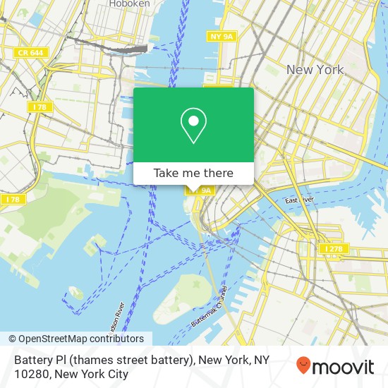 Battery Pl (thames street battery), New York, NY 10280 map