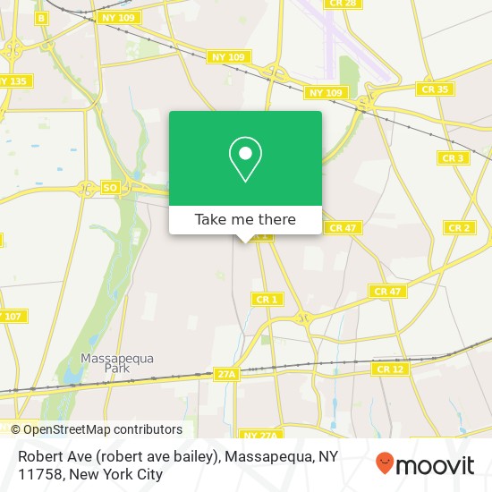 Mapa de Robert Ave (robert ave bailey), Massapequa, NY 11758