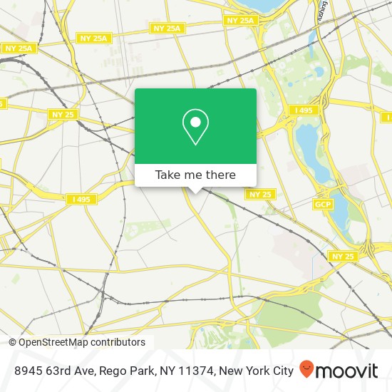 8945 63rd Ave, Rego Park, NY 11374 map