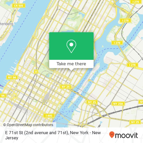 E 71st St (2nd avenue and 71st) map
