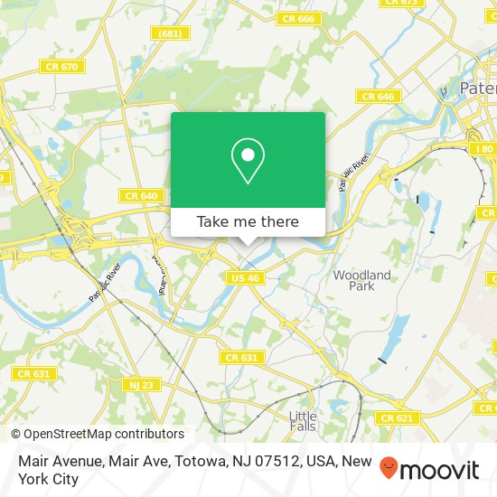 Mapa de Mair Avenue, Mair Ave, Totowa, NJ 07512, USA