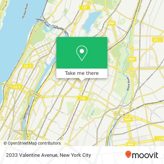 Mapa de 2033 Valentine Avenue