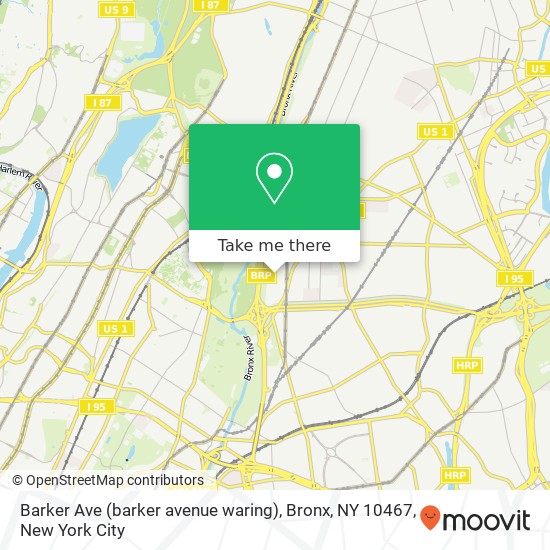 Mapa de Barker Ave (barker avenue waring), Bronx, NY 10467
