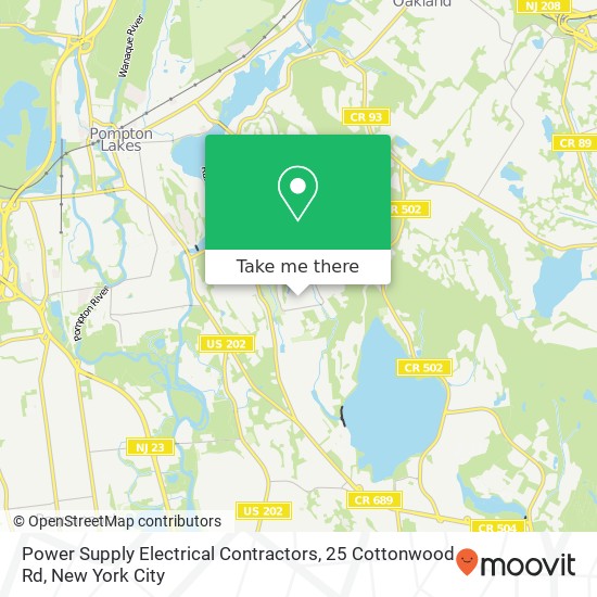 Mapa de Power Supply Electrical Contractors, 25 Cottonwood Rd