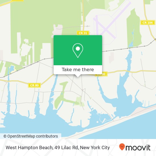 Mapa de West Hampton Beach, 49 Lilac Rd