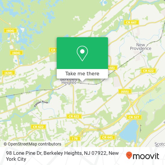 98 Lone Pine Dr, Berkeley Heights, NJ 07922 map