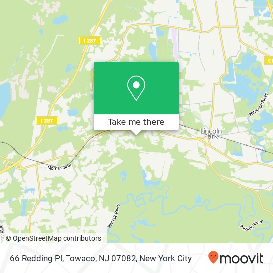 Mapa de 66 Redding Pl, Towaco, NJ 07082