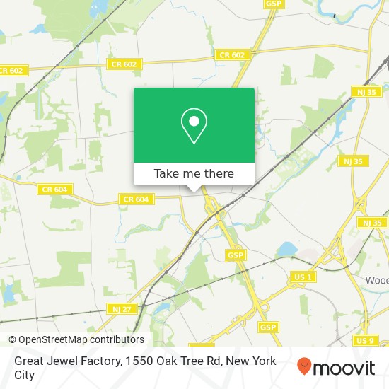 Mapa de Great Jewel Factory, 1550 Oak Tree Rd