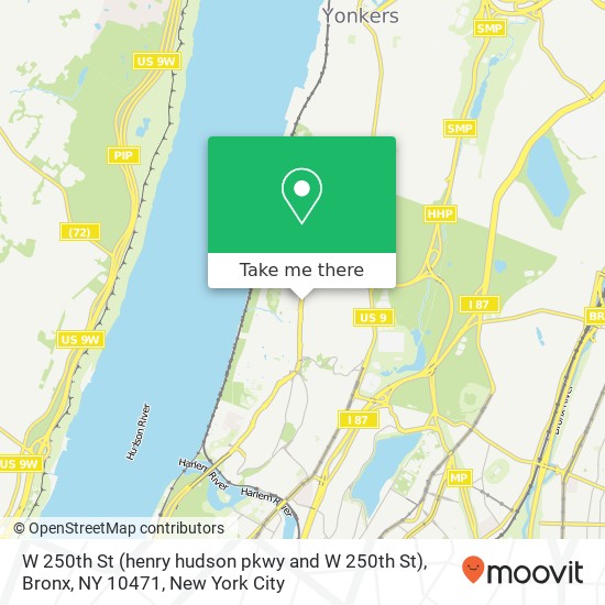 Mapa de W 250th St (henry hudson pkwy and W 250th St), Bronx, NY 10471