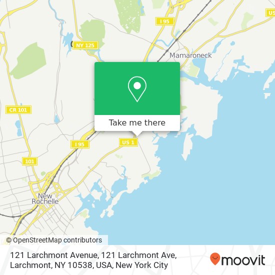 Mapa de 121 Larchmont Avenue, 121 Larchmont Ave, Larchmont, NY 10538, USA