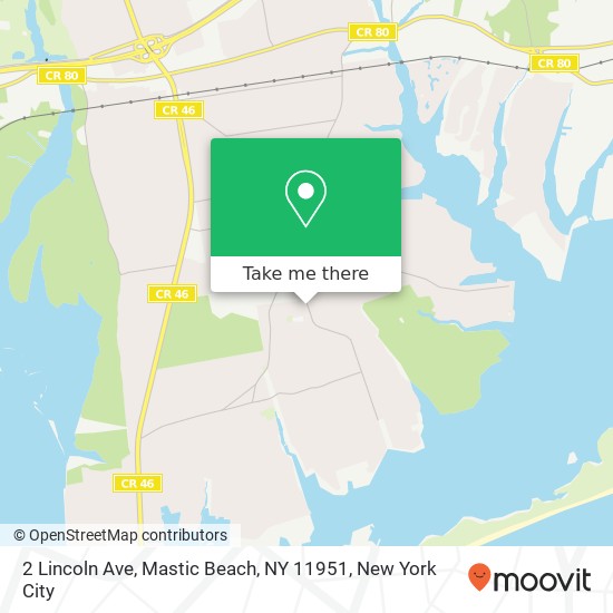 2 Lincoln Ave, Mastic Beach, NY 11951 map