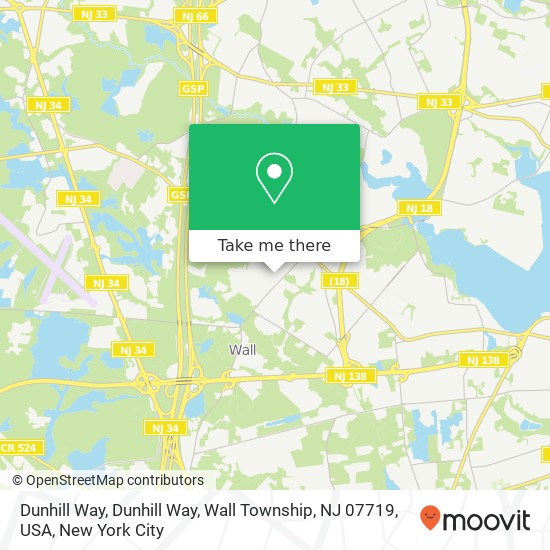 Mapa de Dunhill Way, Dunhill Way, Wall Township, NJ 07719, USA