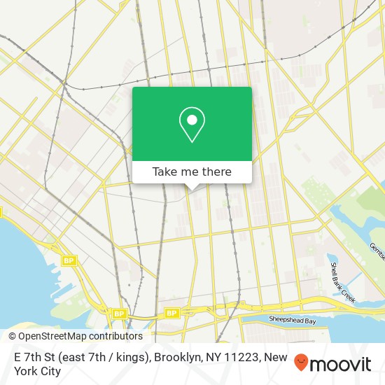 Mapa de E 7th St (east 7th / kings), Brooklyn, NY 11223