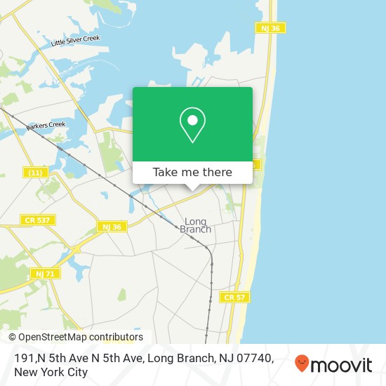 Mapa de 191,N 5th Ave N 5th Ave, Long Branch, NJ 07740