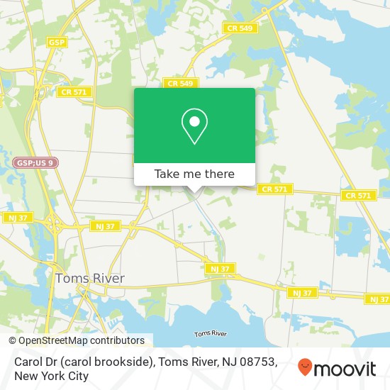 Carol Dr (carol brookside), Toms River, NJ 08753 map
