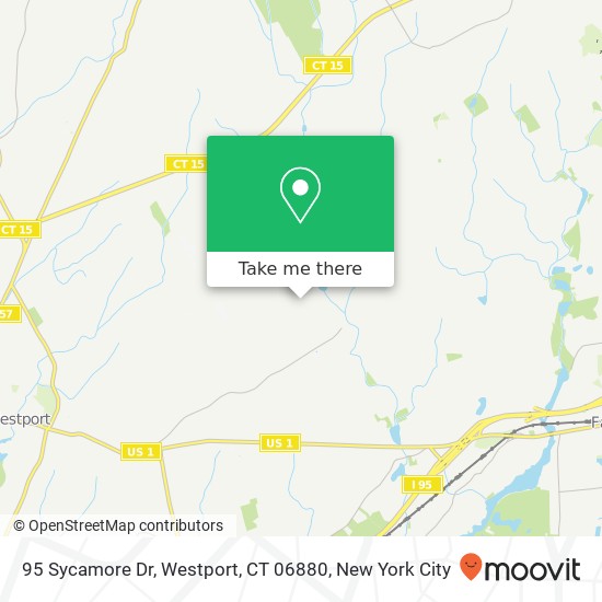 Mapa de 95 Sycamore Dr, Westport, CT 06880