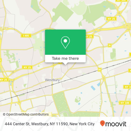 Mapa de 444 Center St, Westbury, NY 11590