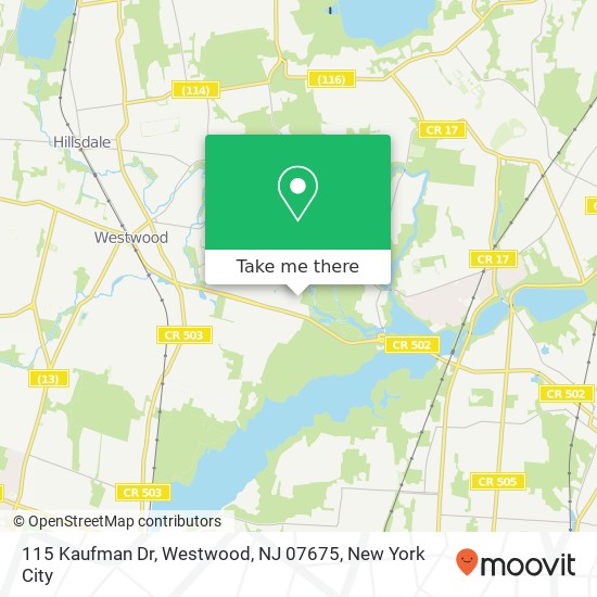 115 Kaufman Dr, Westwood, NJ 07675 map