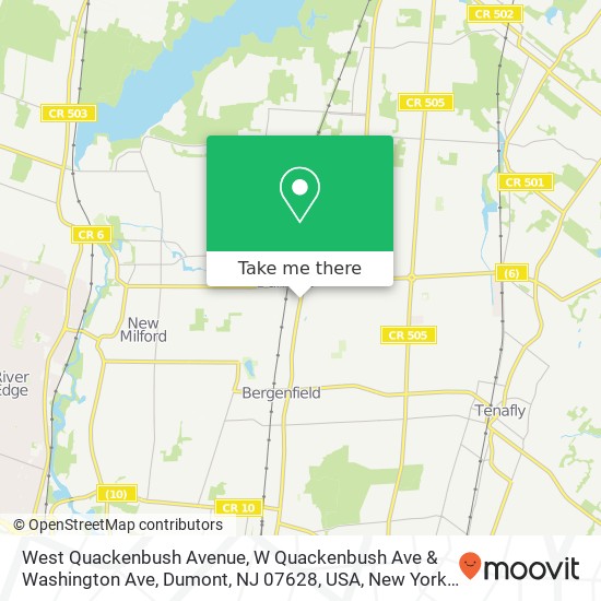 West Quackenbush Avenue, W Quackenbush Ave & Washington Ave, Dumont, NJ 07628, USA map