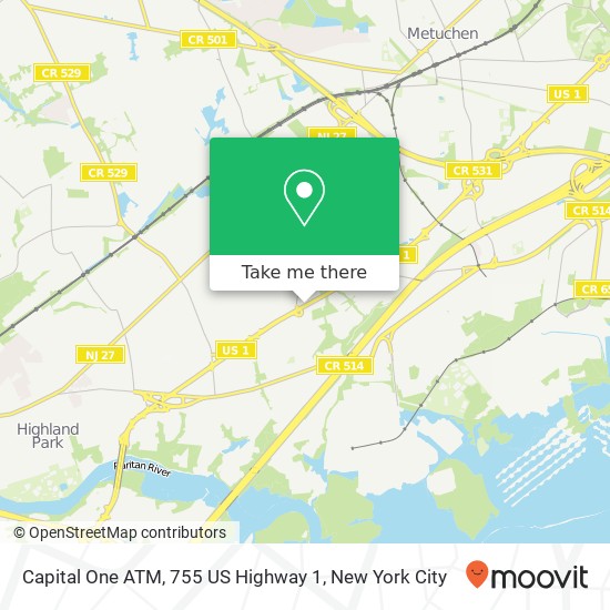 Capital One ATM, 755 US Highway 1 map