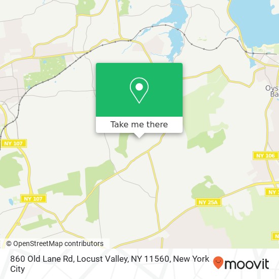 Mapa de 860 Old Lane Rd, Locust Valley, NY 11560