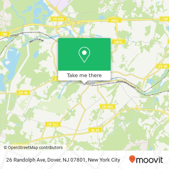 Mapa de 26 Randolph Ave, Dover, NJ 07801